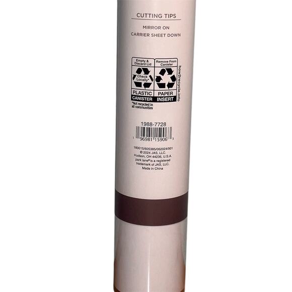 Park Lane IRON-ON MATTE Vinyl Bright WHITE 12” x 36” Rolled Sheet NEW - Picture 4 of 4